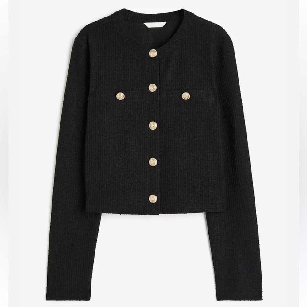 NWT H&M (M) Textured Ladies Cardigan - Knitted Button Down Structured Sweater